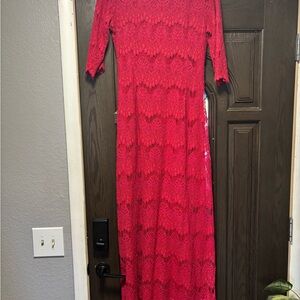 Dainty Jewells Red Lace Maxi Dress